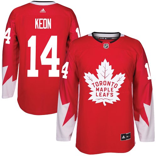 Adidas Maple Leafs #14 Dave Keon Red Team Canada Authentic Stitched NHL Jersey - Click Image to Close